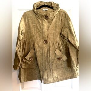 Dorman Crinkle Fabric Olive Color Rain Jacket